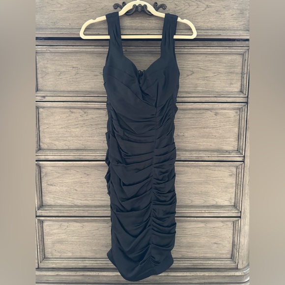 Cache Dresses & Skirts - Cache Black Silk Dress EUC Cocktail LBD Formal Sweetheart Midi Bodycon R…